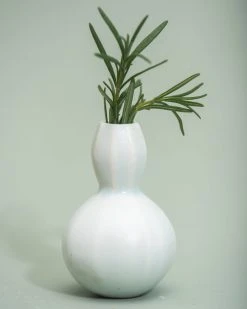 The Bright Angle Home Goods Sprout Bud Porcelain Vase - Mica Black