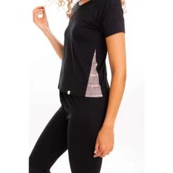 Leena & Lu Pima Short Sleeve Loungewear Set - Black