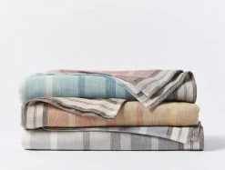 Coyuchi Home Goods Tomales Beach Towel - Rosehip / Deep Ocean