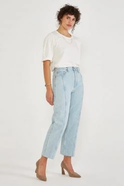 ÉTICA Tyler Seamed Crop Jeans - Sea Breeze
