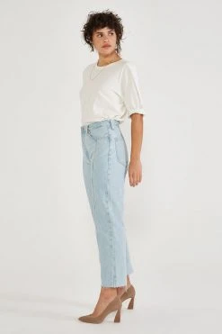 ÉTICA Tyler Seamed Crop Jeans - Sea Breeze