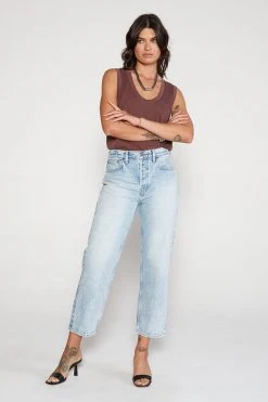 ÉTICA New Arrivals Tyler Vintage Straight Crop Jeans - Pebble Beach