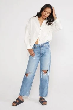 ÉTICA Tyler Vintage Straight Crop Jeans - Sandstorm New Arrivals