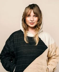 Anchal Patchwork Unisex Hoodie - Ivory Clothing