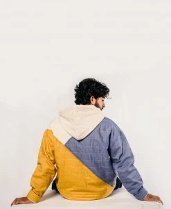 Anchal Patchwork Unisex Hoodie - Mustard Clothing