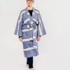 Anchal Stripe Unisex Robe - Slate