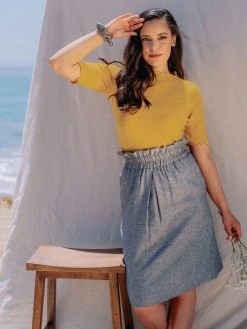 Valani Nora Paperbag Midi Hemp Skirt