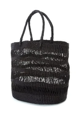 Swahili African Modern Veta Vera Raven Lace Weave Shopper Bag