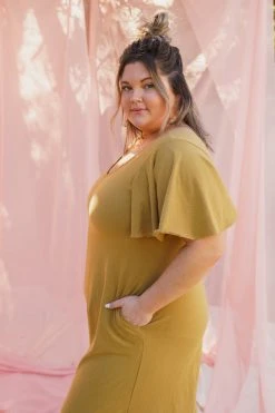 Mien Villa Flutter Sleeve Jumpsuit Clothing