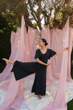 Mien Villa Flutter Sleeve Jumpsuit Clothing