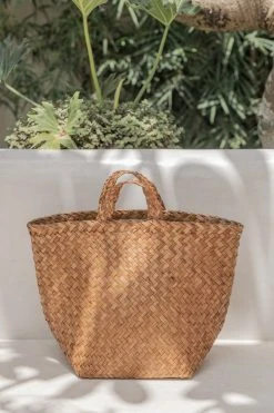 Village Thrive Amber Woven Seagrass Tote Bag Accessories