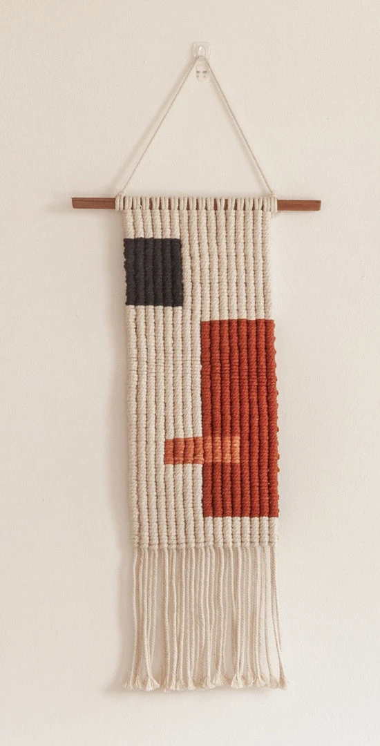 Village Thrive Block Macrame Wall Hanging Home Goods 3 Village Thrive Block Macrame Wall Hanging Home Goods
