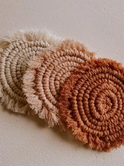 Village Thrive Kera Sunrise Macrame Coaster Set Kitchen + Dining 8 Village Thrive Kera Sunrise Macrame Coaster Set Kitchen + Dining