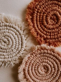 Village Thrive Kera Sunrise Macrame Coaster Set Kitchen + Dining 9 Village Thrive Kera Sunrise Macrame Coaster Set Kitchen + Dining