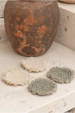 Village Thrive Mixed Macrame Coaster Set Home Goods