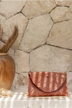 Village Thrive Accessories Rattan Clutch Bag