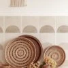 Village Thrive Home Goods Round Woven Rattan Tray