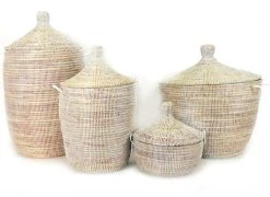 Mbare White Floor Basket Home Goods