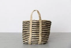 Will & Atlas Home Goods Large Jute Basket - Charcoal Stripe 9 Will & Atlas Home Goods Large Jute Basket - Charcoal Stripe