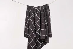 Looma Windowpane Jacquard Throw Blanket Home Goods
