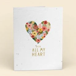 Cute Root With All My Heart Plantable Cards - 10 Pack Greeting Cards