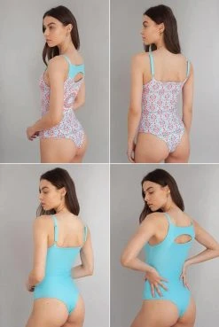 Wolven Reversible Four-Way Recycled One Piece Swimsuit - Amalfi