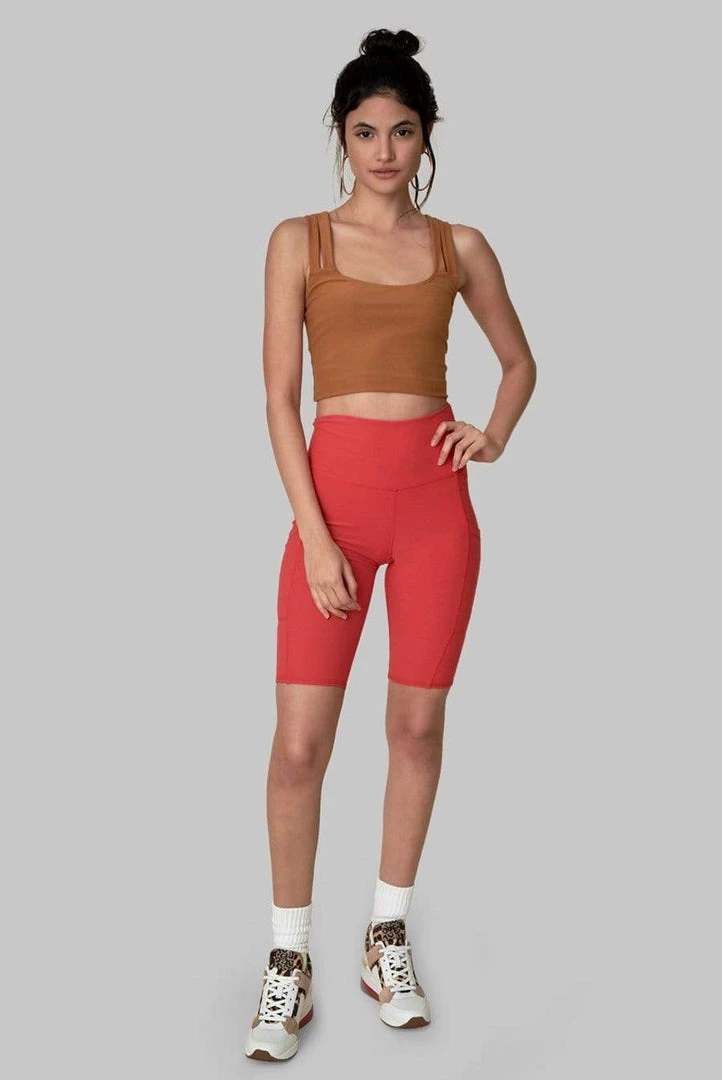 Wolven Best Sellers Recycled Bike Short With Pockets - Cayenne 13 Wolven Best Sellers Recycled Bike Short With Pockets - Cayenne