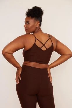 Wolven Reversible Crisscross Four-Way Recycled Top - Chai Activewear + Athleisure