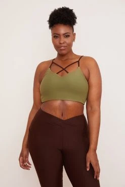 Wolven Reversible Crisscross Four-Way Recycled Top - Chai Activewear + Athleisure