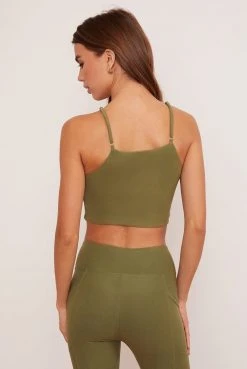 Wolven Reversible Crisscross Four-Way Recycled Top - Eucalyptus Activewear + Athleisure