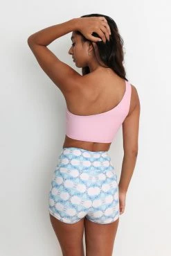 Wolven Reversible One Shoulder Recycled Swimsuit Top - Echo