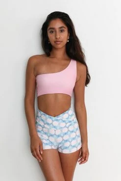 Wolven Reversible One Shoulder Recycled Swimsuit Top - Echo