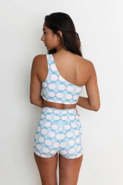 Wolven Reversible One Shoulder Recycled Swimsuit Top - Echo