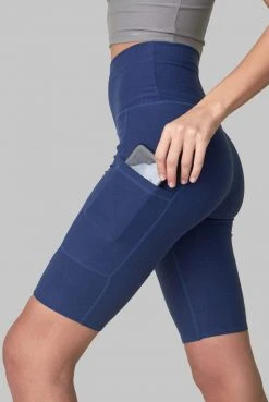 Wolven Recycled Bike Short With Pockets - Indigo Activewear + Athleisure