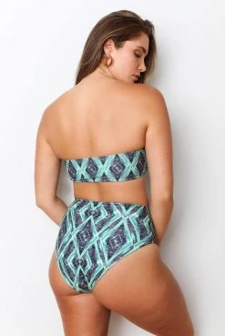 Wolven Recycled Bandeau Swimsuit Top - Jungle