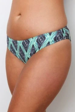 Wolven Swim Recycled Ruched Hipster Bikini Bottom - Jungle
