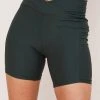 Wolven Activewear + Athleisure Recycled Midi Bike Short - Thyme