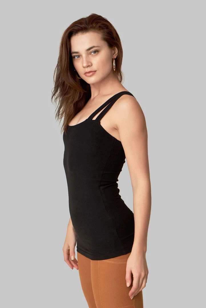 Wolven Double Cross Recycled Tank - Onyx 4 Wolven Double Cross Recycled Tank - Onyx