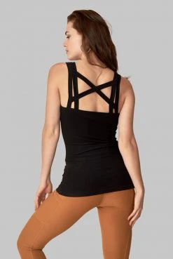 Wolven Double Cross Recycled Tank - Onyx 7 Wolven Double Cross Recycled Tank - Onyx