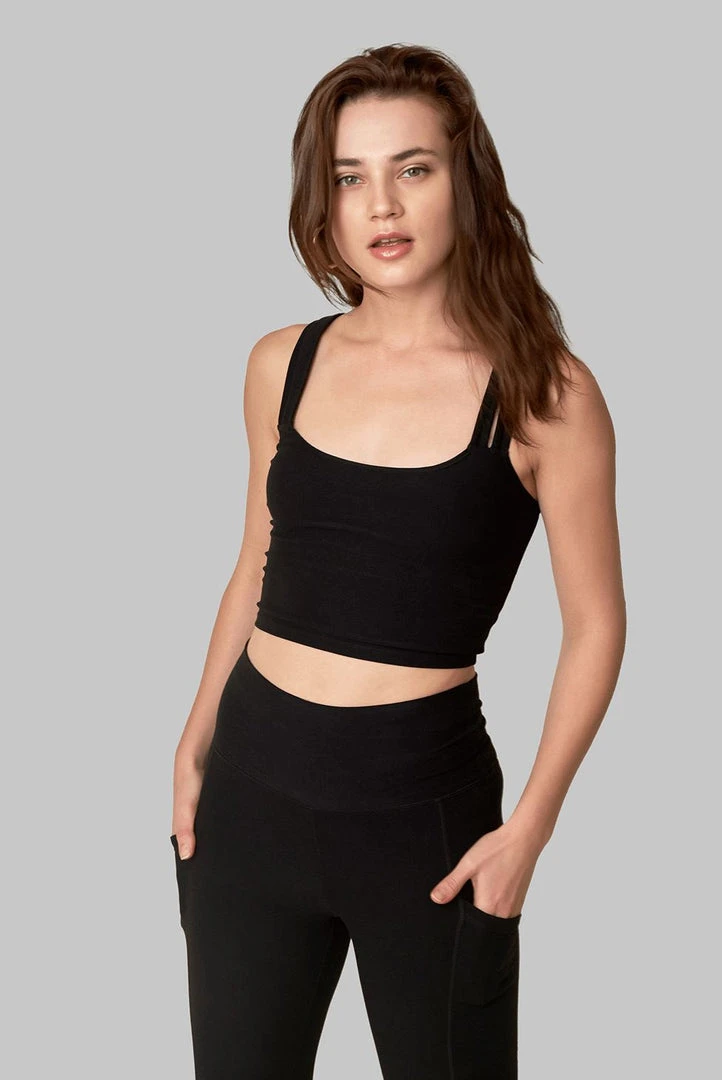 Wolven Double Cross Recycled Top - Onyx Activewear + Athleisure 3 Wolven Double Cross Recycled Top - Onyx Activewear + Athleisure