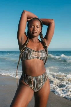 Wolven Recycled Bandeau Swimsuit Top - Zephyr 10 Wolven Recycled Bandeau Swimsuit Top - Zephyr