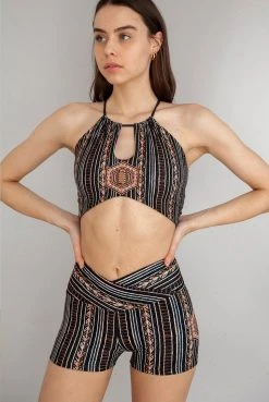 Wolven Crossover Recycled High-Waisted Short - Zephyr