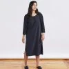 Coyuchi Pajamas + Loungewear Solstice Nightgown - Deep Graphite