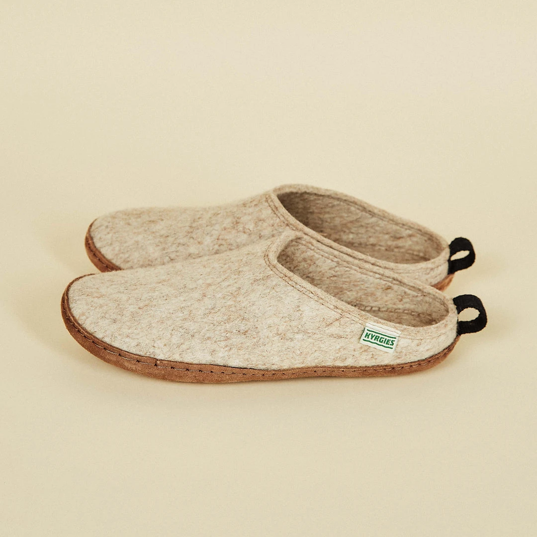 Kyrgies Women's Wool Slipper Slides - Oatmeal 6 Kyrgies Women's Wool Slipper Slides - Oatmeal