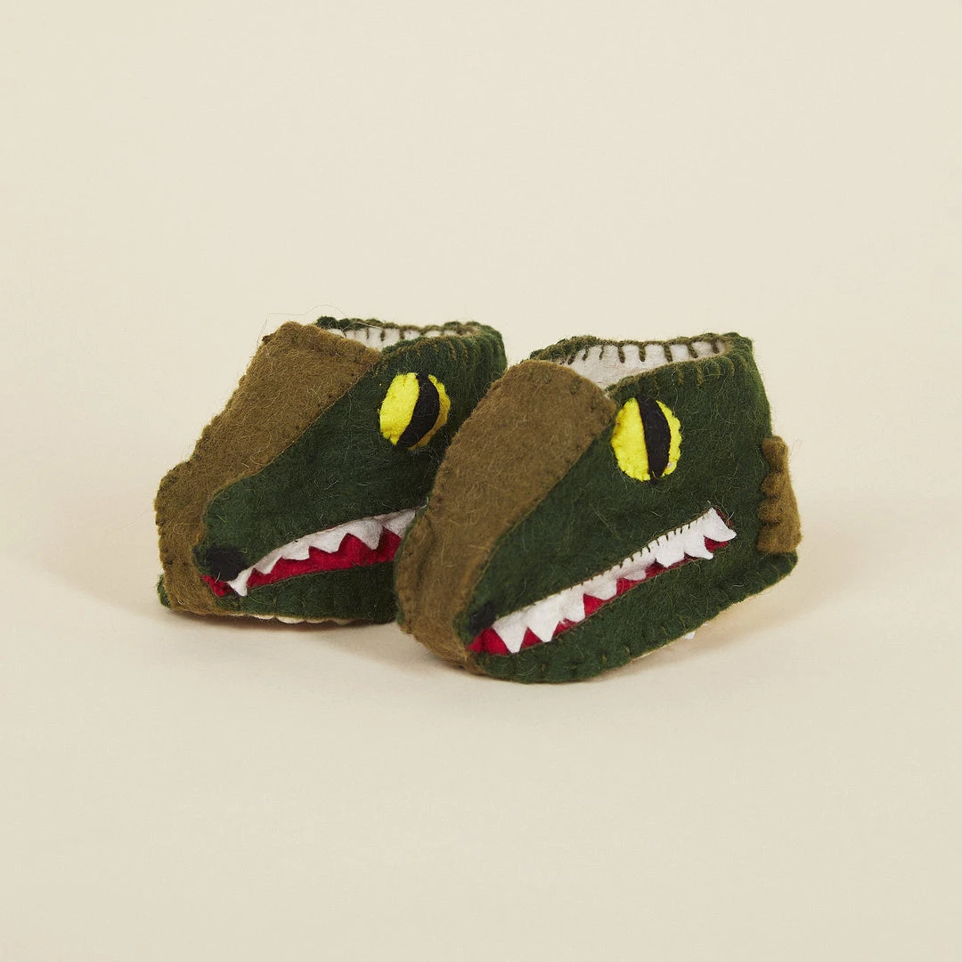 Silk Road Bazaar Kids' + Baby Wool Baby Booties - Alligator 5 Silk Road Bazaar Kids' + Baby Wool Baby Booties - Alligator