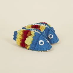 Silk Road Bazaar Wool Baby Booties - Fish