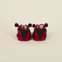 Silk Road Bazaar Wool Baby Booties - Ladybug Kids' + Baby