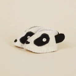 Silk Road Bazaar Wool Baby Booties - Panda