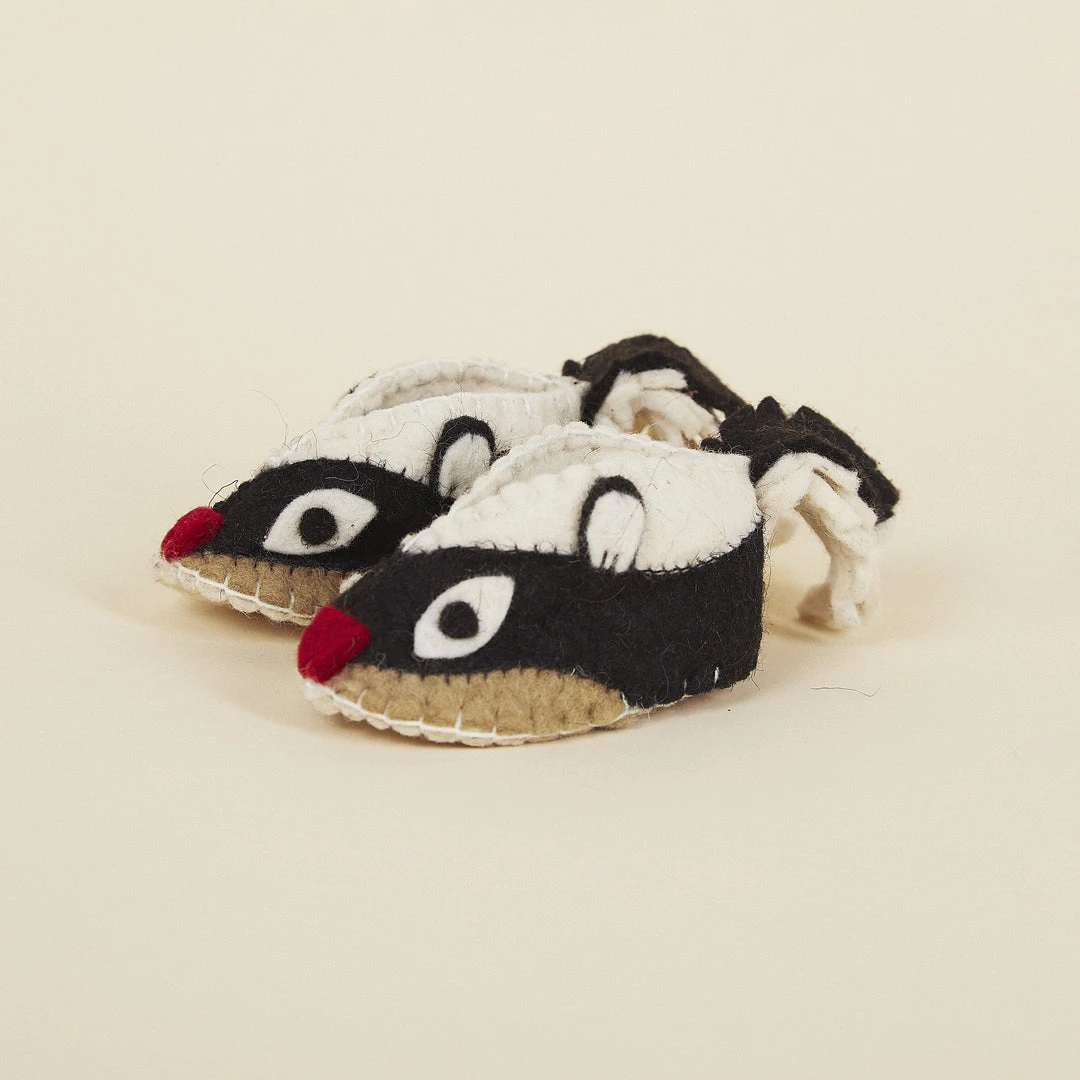 Silk Road Bazaar Wool Baby Booties - Skunk Kids' + Baby 6 Silk Road Bazaar Wool Baby Booties - Skunk Kids' + Baby