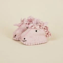 Silk Road Bazaar Wool Baby Booties - Unicorn